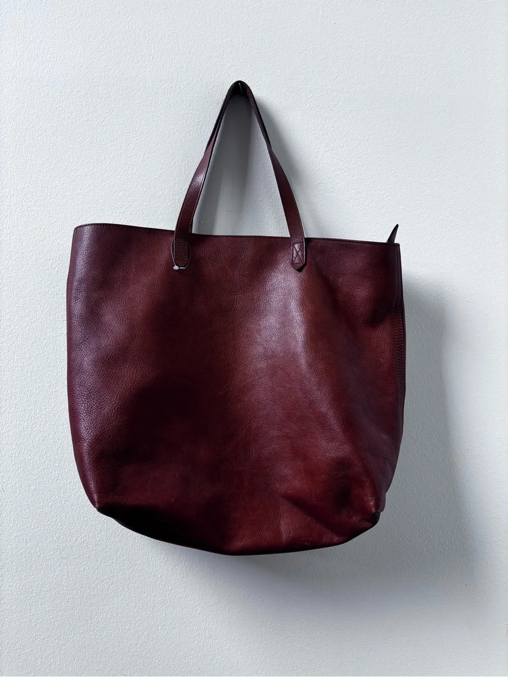 Large Madewell Leather Tote Bag - Brown
